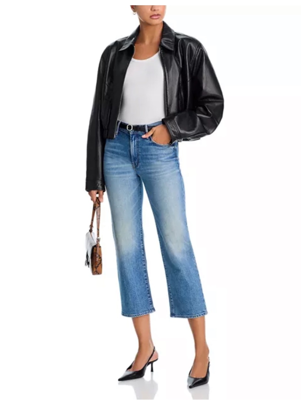 NWT MOTHER Lil Kick It High Rise Cropped Flare Jeans in Birds Gone Sz 31 - Picture 11 of 14